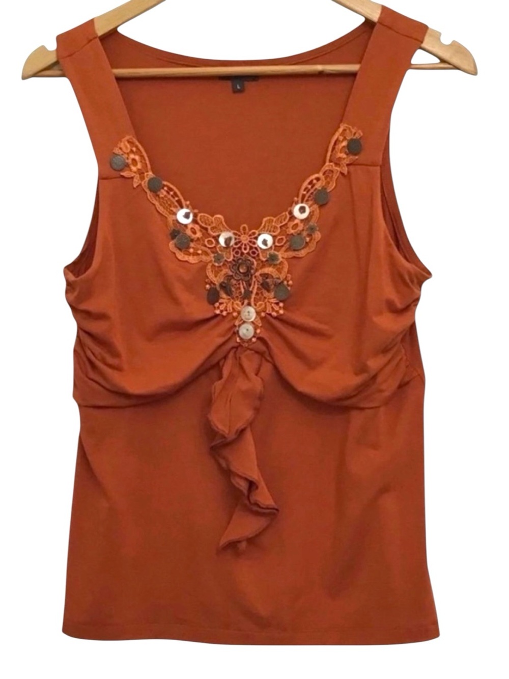 TRICOTTO bling bling camisole chic boho Large lace cami top funky bohemian chic